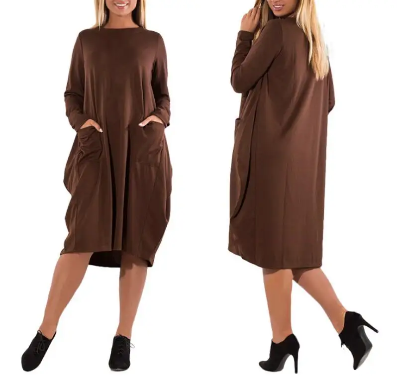 5XL 6XL плюс размеры Женская одежда с длинными рукавами и круглым вырезом