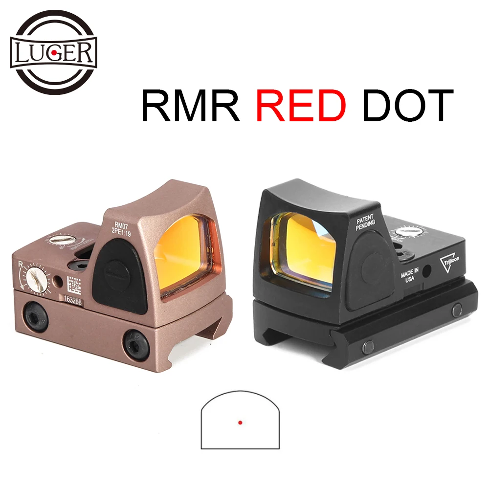 LUGER RMR красный точечный прицел коллиматор рефлекторный прицел охотничий прицел подходит 20 мм Вивер рельс для тактической страйкбольной винтовки