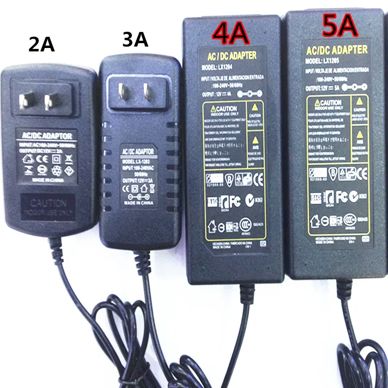 Адаптер питания для светодиодной ленты EU/US/для AC100-240V-DC12V 1A 2A 3A 5A 6A 8A 10A шнур 4 варианта вилки трансформатора