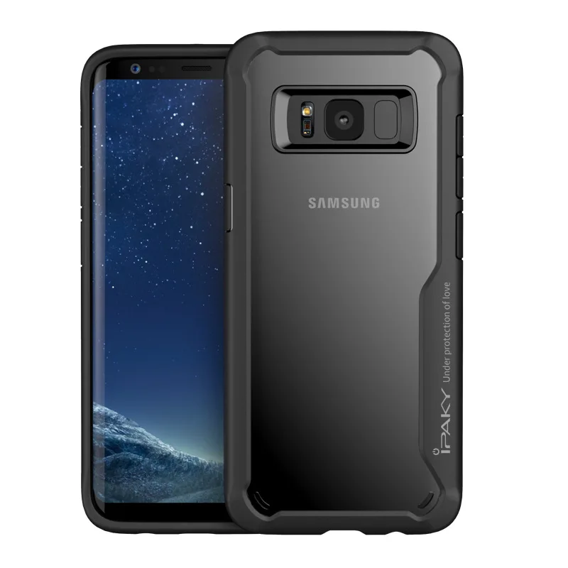 IPaky чехол для Samsung Galaxy S8 Plus гибридный мягкий силиконовый рамки жесткий прозрачный