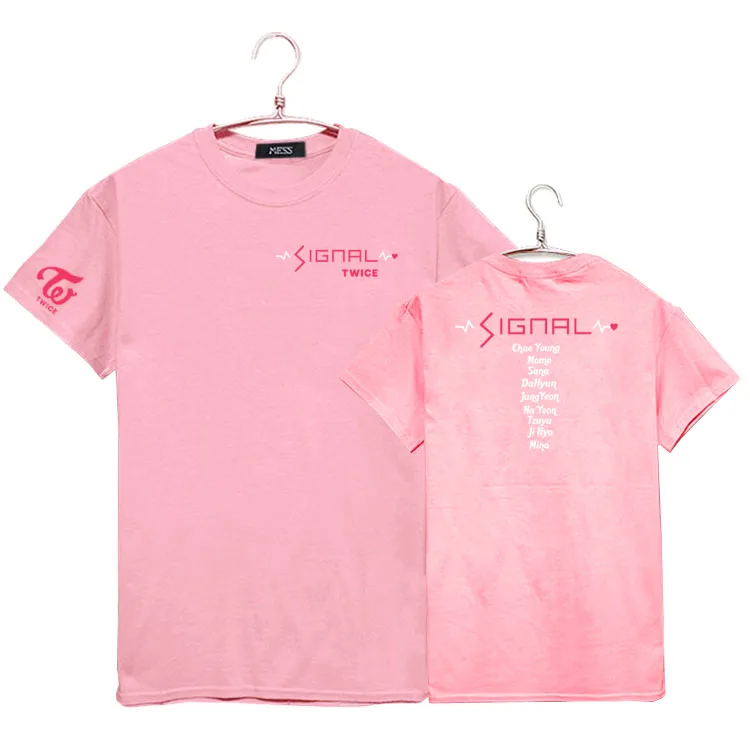 

Kpop twice new album singal all member name printing t shirt fashion summer unisex short sleeve o neck t-shirt