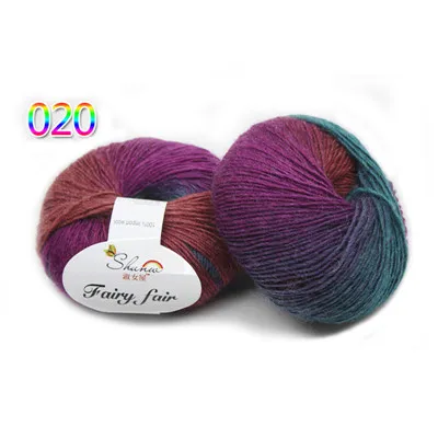 20 1ply 50 г шерсть мягкая теплая детская пряжа для ручная вязка крючком Радужная пряжа 25 цветов пряжа ручная вязка для шарфа Одеяло Одежда - Цвет: 20