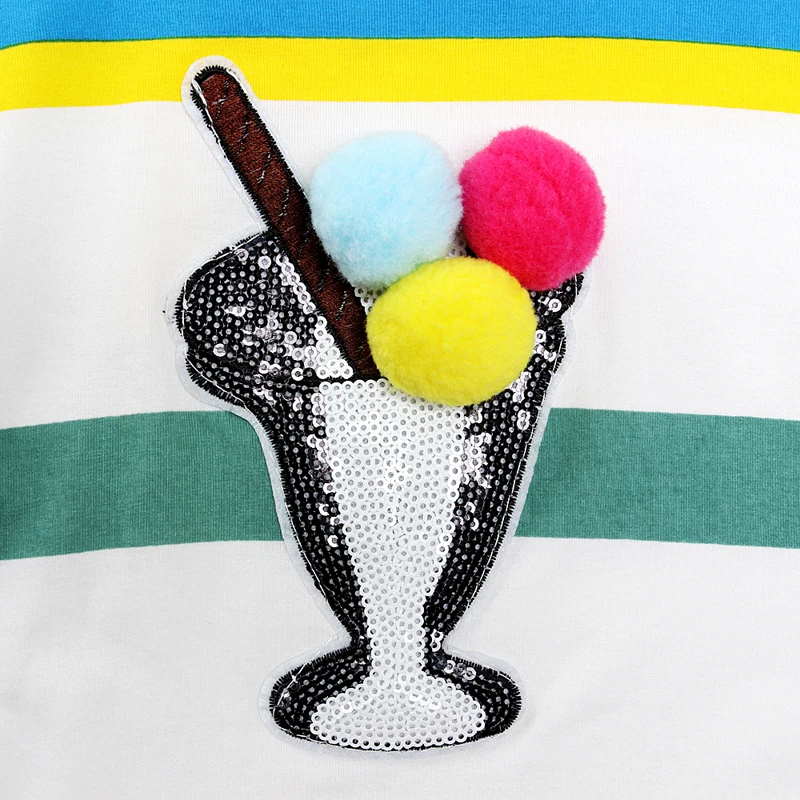 Милые детские платья для девочек летнего периода с короткими рукавами в стиле "мини" с принтами.