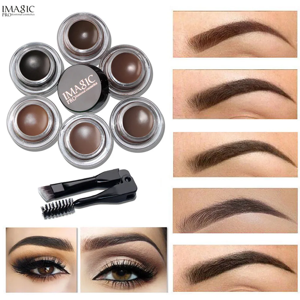 Профессиональный крем для бровей с кистью для увеличения бровей, долговечный водонепроницаемый, долговечный гель-крем для бровей, Кисть для макияжа