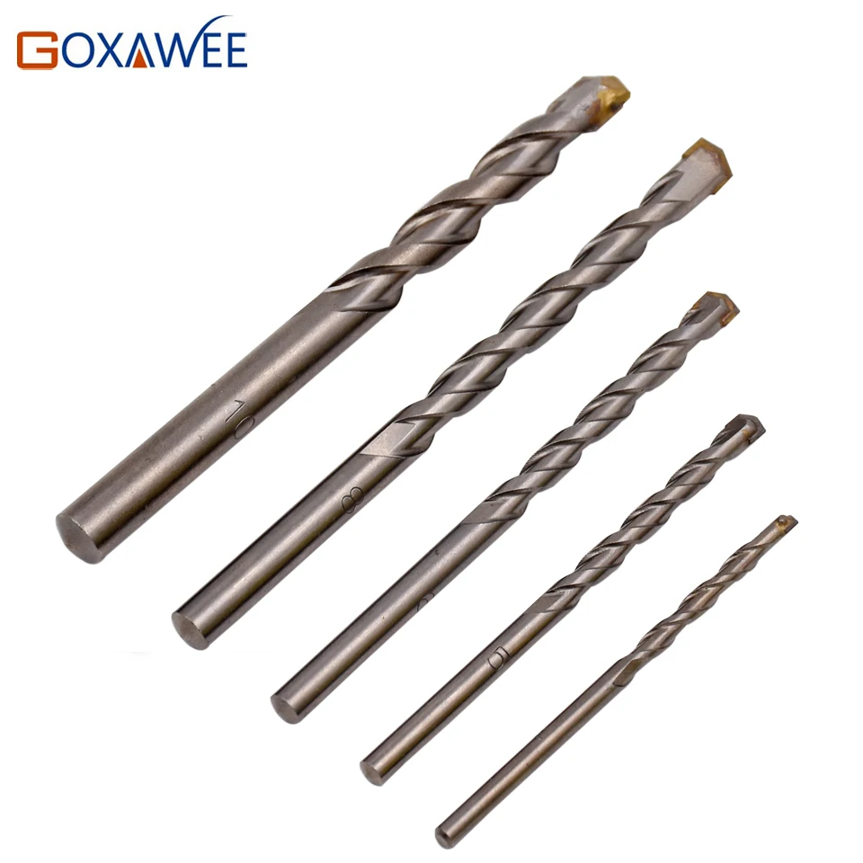 GOXAWEE 5PC Tungsten Carbide Drill Bit Set for Masonry Concrete Drilling Power Tool Accessories Bits | Инструменты