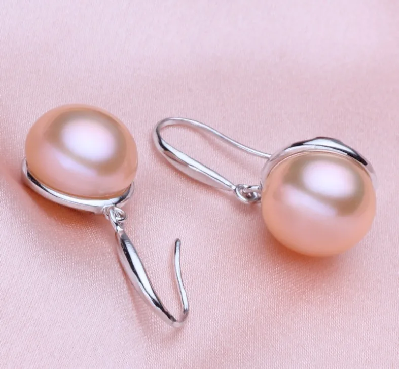 Женские серьги из натурального пресноводного жемчуга ASHIQI висячие серебра 925