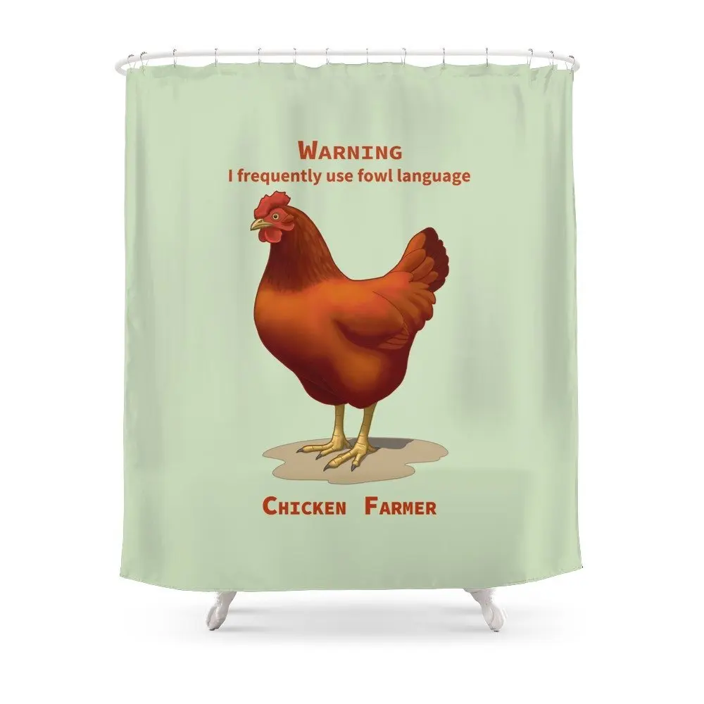 Забавный Rhode остров красная курица Сова язык фермер занавеска для душа