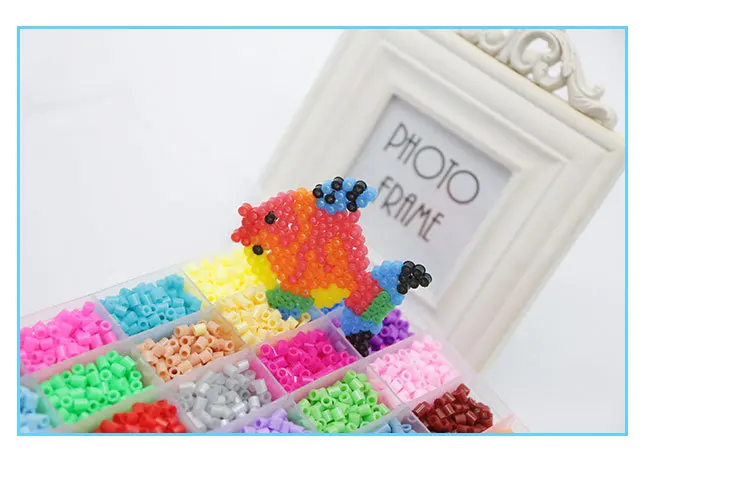 JSXuan Perler Beads 24 цвета 4800 штук 5 мм Хама шарик детская развивающая головоломка игрушки DIY подарок пищевой бусинки из ЭВА