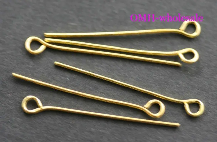 OMH wholesale 450pcs golden 30mm Jewelry accessories lead free nickel Finding metal Plated Eye pins DY72 | Украшения и аксессуары