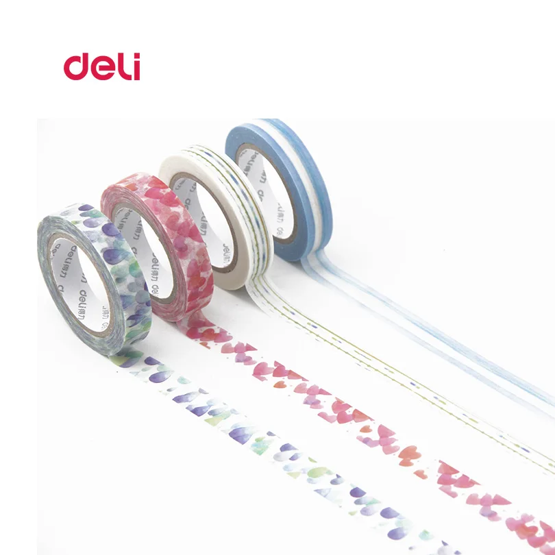 4 шт. бумажные декоративные клейкие ленты Deli DIY милая Васи-лента Маскировочная