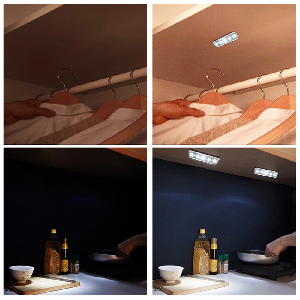 Мини ночник 5 светодиодный светильник беспроводной настенный с питанием от