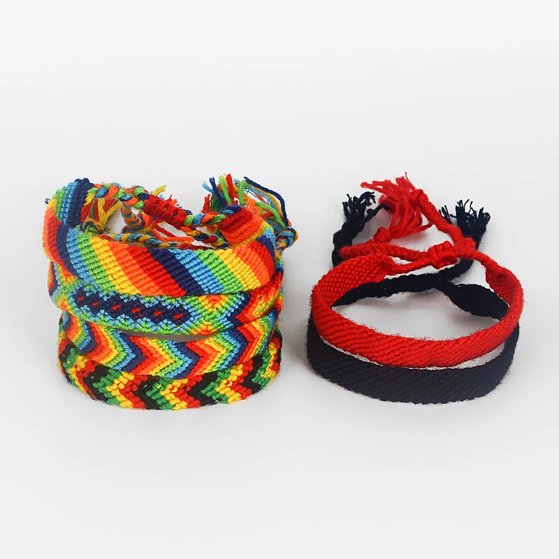 1 шт. плетеный хлопковый этнический Браслет Ручной Работы Браслеты Boho макраме кисточки на манжетах браслет
