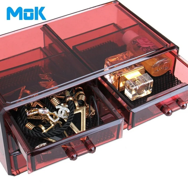 3-layer 6-Drawers Divider Rectangle Crystal Multifunctional Storage Box Makeup Organizer Plastic Rangement Maquillage 1 Set | Дом и сад