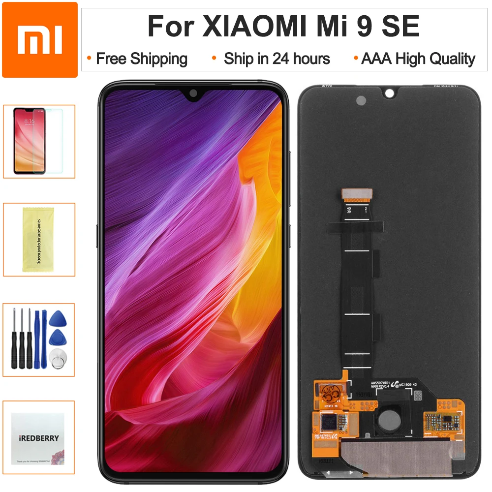 5,97 ''Супер AMOLED ЖК-дисплей для Xiaomi Mi 9 SE ЖК-дисплей для Xiaomi Mi 9 SE ЖК-дисплей ЖК-экран сенсорный дигитайзер сборка черный