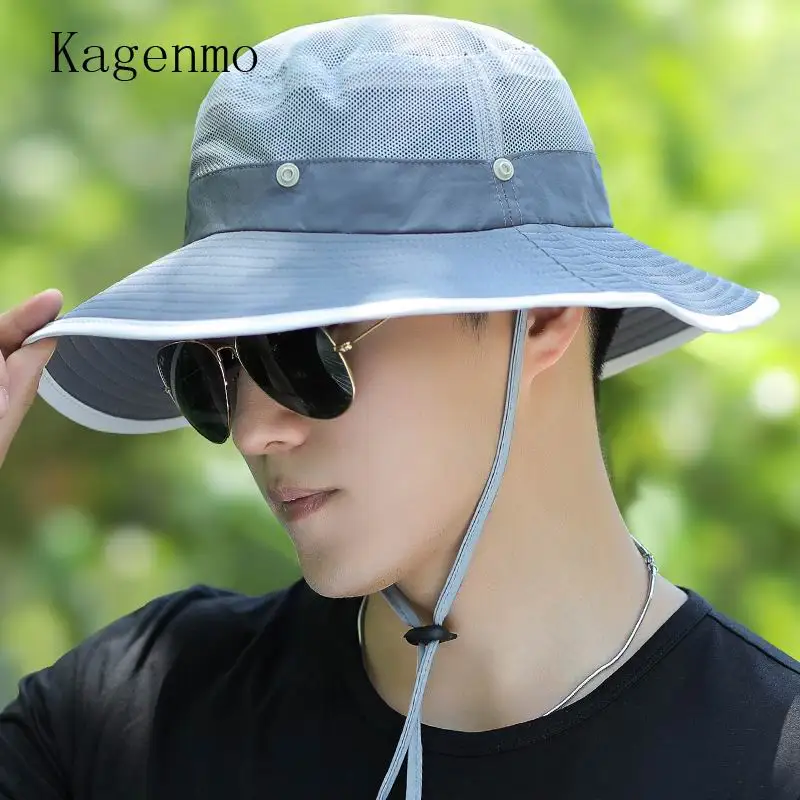 

Kagenmo Summer Bucket Hat Wide Brim Fishing Hats Caps Breathable Sun Protection Breathable Hat for Outdoor Camping Mountain Jung