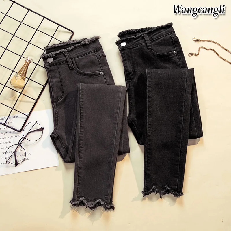 Женские джинсы стрейч с высокой талией большие размеры весна-лето 2018 # | Женская