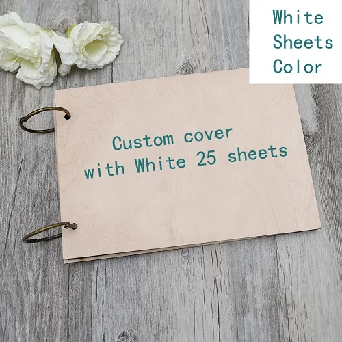25pcs white sheets Лист с именами Свадебная Гостевая книга, персонализированная Свадебная Гостевая книга. Деревенская напечатанная Гостевая книга. Деревянный Гостевая книга - Цвет: 25pcs white sheets