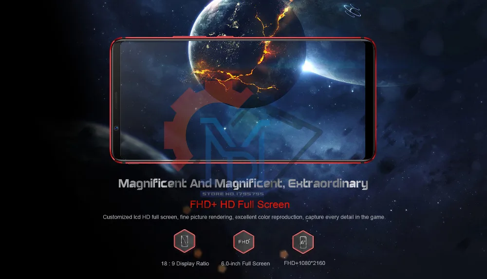 Игровой телефон zte Nubia Red Magic Mars, 6,0 дюймов, 6 ГБ/8 ГБ/10 Гб ОЗУ, 128 ГБ/256 Гб ПЗУ, восьмиядерный смартфон Snapdragon 845 на базе Android 9,0