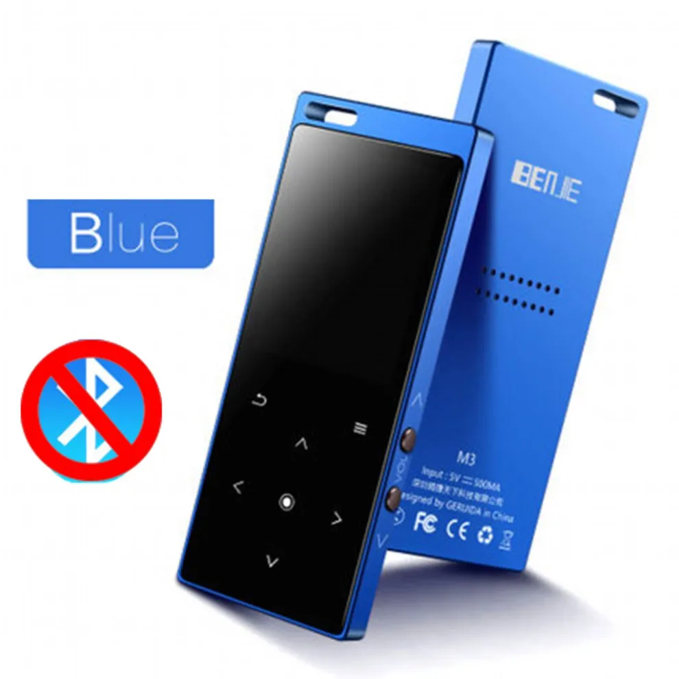 Blue NO Bluetooth Benjie M3 Bluetooth MP3 плеер портативный аудио 8 Гб со встроенным динамиком музыкальный плеер рекордер fm-радио Поддержка TF карты - Цвет: Blue NO Bluetooth