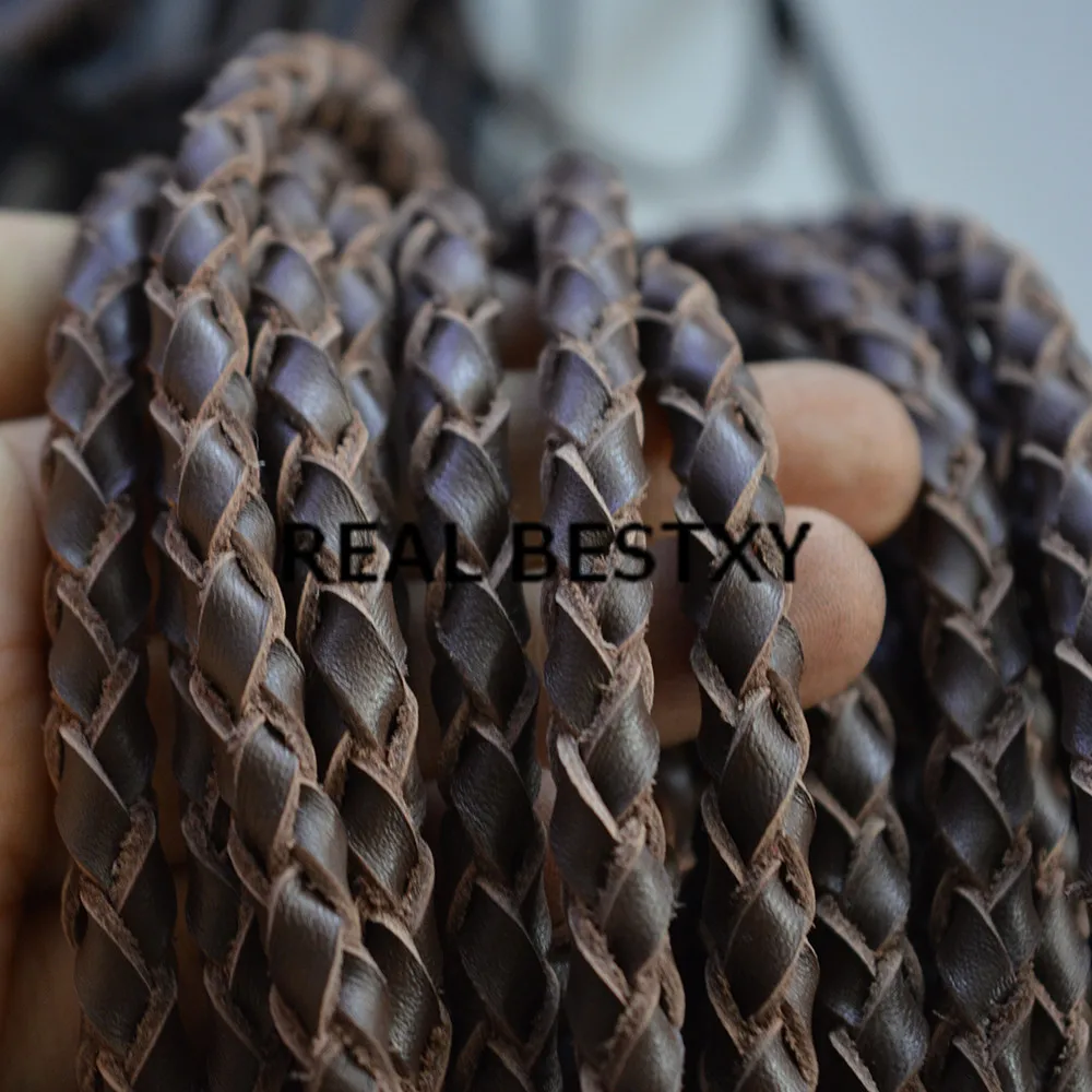 REAL BESTXY 5m/lot 6mm genuine leather cords for bracelets brown red straps black strips real jewelry | Украшения и аксессуары