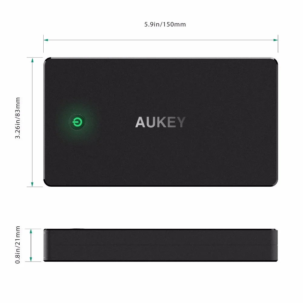 AUKEY 20000 мАч Мощность Bank внешняя Батарея банк Портативный Зарядное устройство для