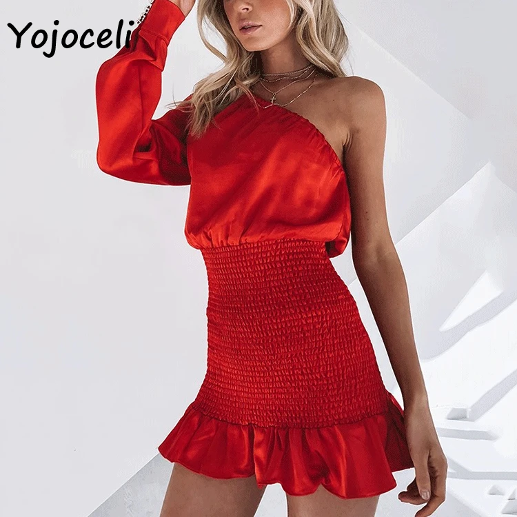 Yojoceli/пикантные вечерние платья с рюшами для клуба женское Облегающее открытым