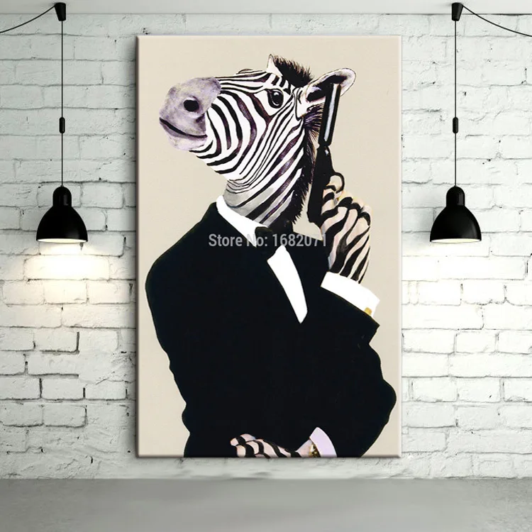 High Skilled Artist Pure Hand-painted Modern Horse Bond Oil Painting Abstract Modern Funny Horse Oil Painting For Decorative