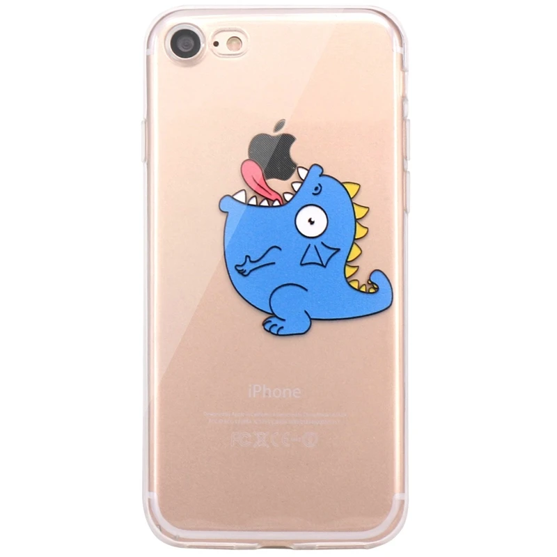Мультяшный прозрачный силиконовый чехол для iPhone 5 5S SE 6 6s 4 7 'ɷ 8 plus динозавр