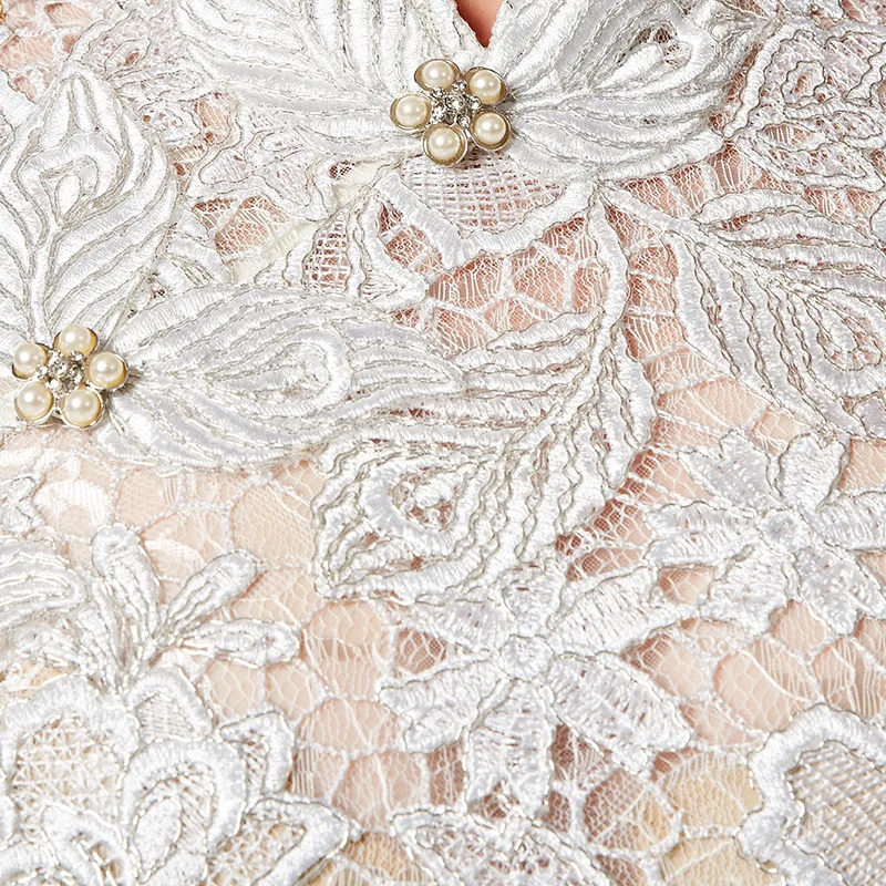 2018 Coniefox трубы новые стили бисером кружево Русалка Белый Свадебные Выпускные