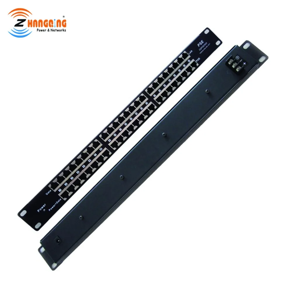 Безопасность Пассивный PoE инжектор Mid span для ip камеры 802. 3af/at панель 24 порта с 24V 120W