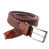 hot sale braided belt leather mens jean belt woven belt for man 1 3 wide casual mens waistband