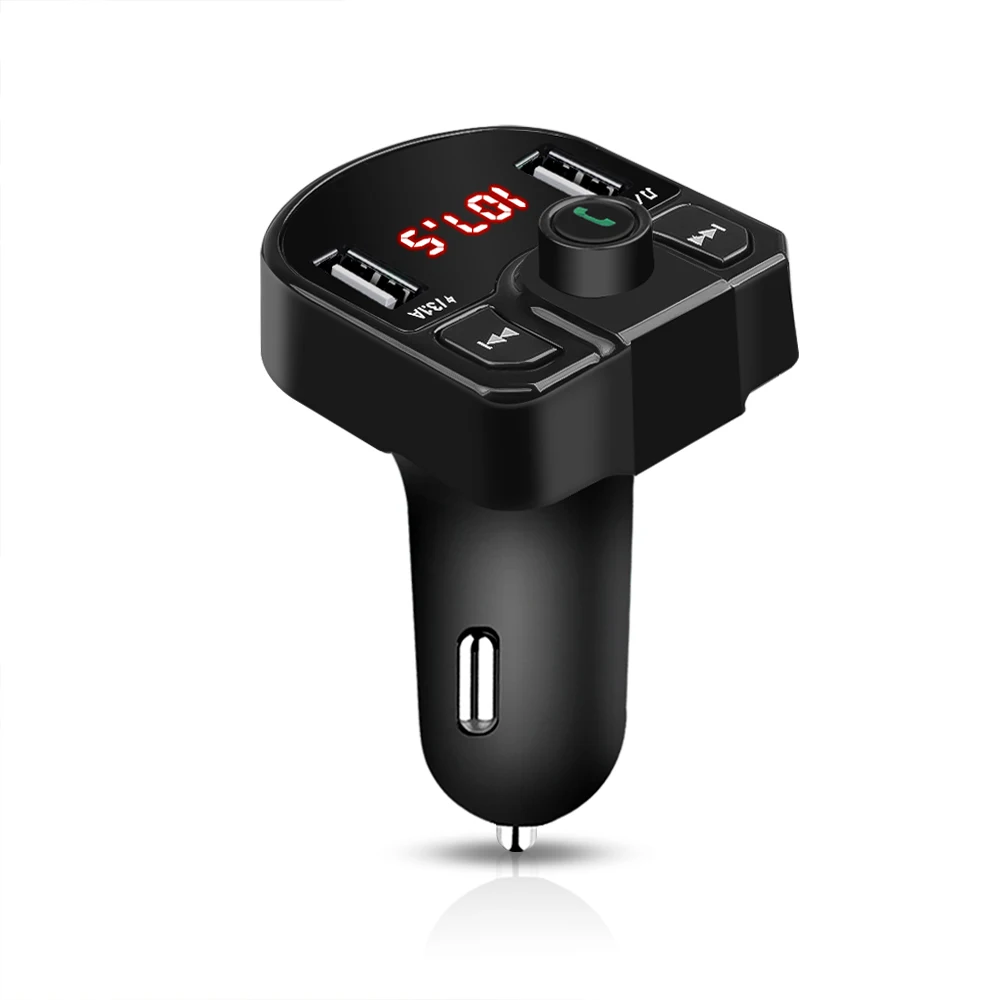 Автомобильное зарядное устройство Kebidu с двумя USB, Bluetooth, для телефона, зарядное устройство, fm-передатчик, MP3 радио, плеер, напряжение, светодиодный дисплей, поддержка карт TF, USB