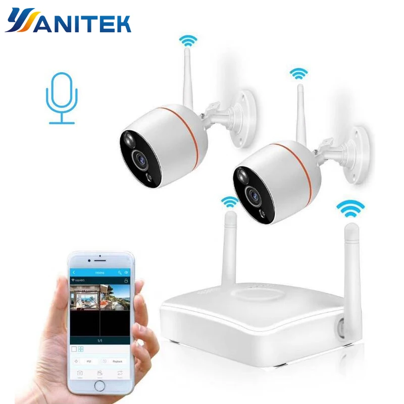 Yanitek H.265 камера видеонаблюдения системы безопасности HD 1080P Wifi мини NVR комплект видеонаблюдения домашняя беспроводная ip-камера аудио для улицы