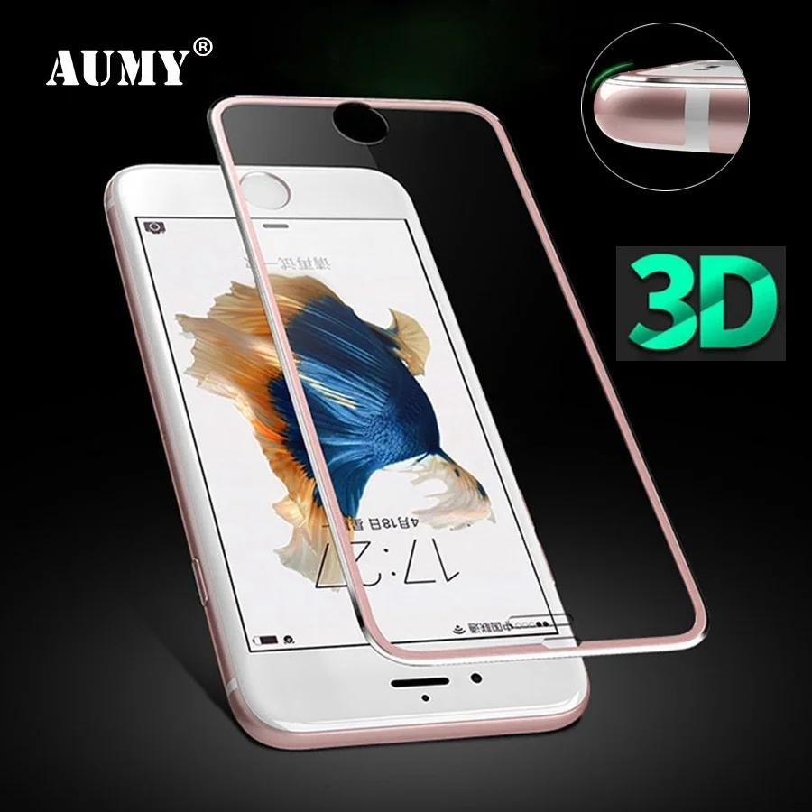 Aumy 9 H для iPhone 6 Стекло 3D металла край закаленное полный Экран протектор Apple S Plus