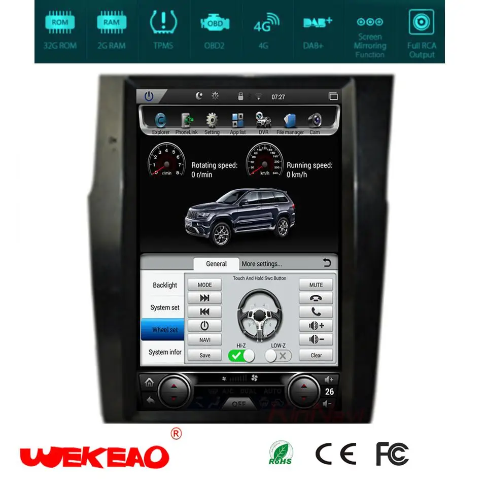 Wekeao 12 1 &quotСенсорный экран Авто Стерео автомагнитолы для Citroen C4 2012 2016 dvd плеер Тесла
