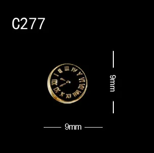 10pcs C277 10 шт./лот 3d милые часы для ногтей художественный амулет часы для ногтей блестящие модные уникальные - Цвет: 10pcs C277
