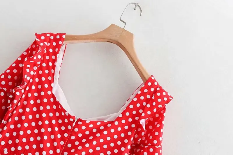 Vestidos летнее ретро платье с оборками 2019 женское мини пляжное u образным вырезом и