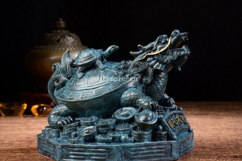 7'' bronze exorcise evil spirits bring treasure Eight-Diagram dragon turtle | Дом и сад