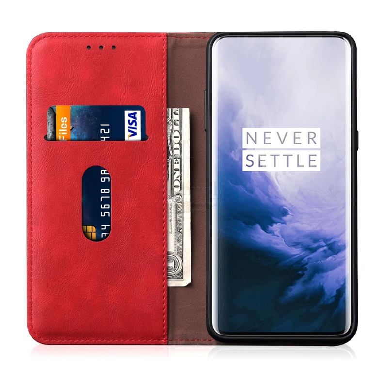 Винтажный кожаный чехол-книжка для Oneplus 7/7 T Pro, Роскошный кошелек с подставкой для карт, Магнитный чехол-книжка, повседневный чехол для телефона, Fundas