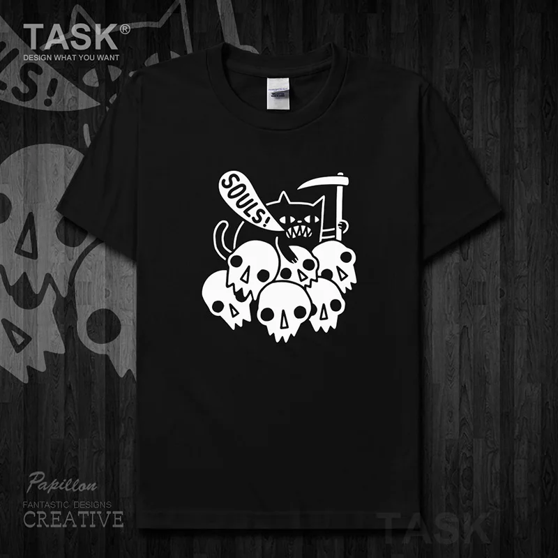 Забавная Мужская футболка с принтом животных Душ серп милый кот креативная