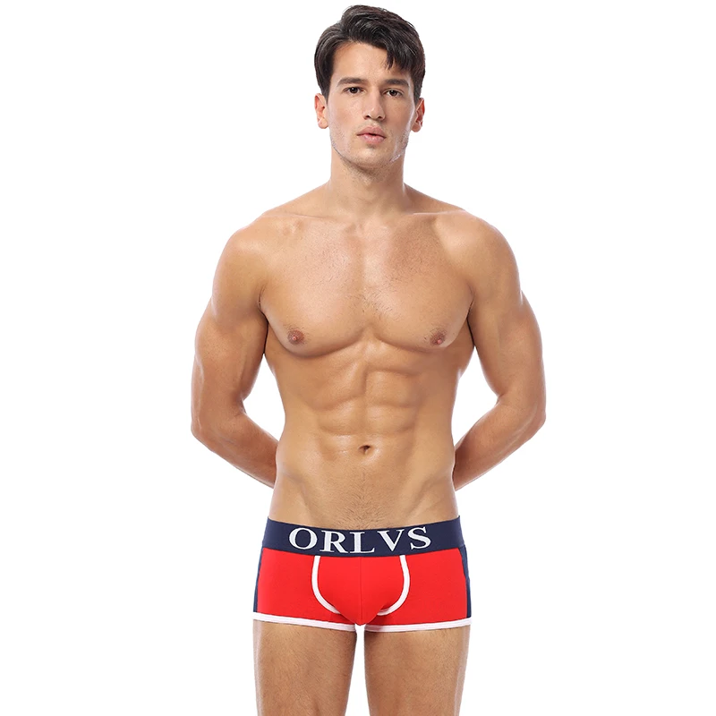 ORLVS Брендовые мужские боксеры, мужское нижнее белье, новинка, хлопок, U Pouch, сексуальные трусы, хлопковые трусы, плавки, шорты-боксеры, мужские трусы
