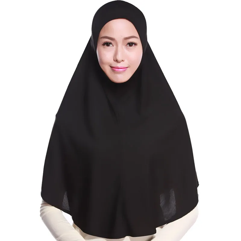 Мусульманская женская однотонная шапка Hijabs женский головной платок из