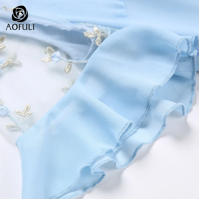 AOFULI S-XXXXL 5XL сексуальное летнее праздничное платье большого размера с