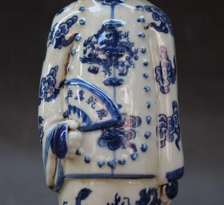 Старая китайская династия синий и белый фарфор Дракон Императорский император