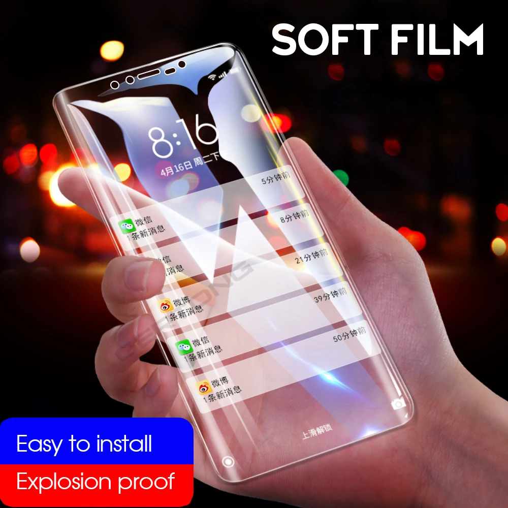 Мягкая Гидрогелевая пленка 9D с полным покрытием для Huawei Mate 20 Pro Lite Honor 10 защитная HD