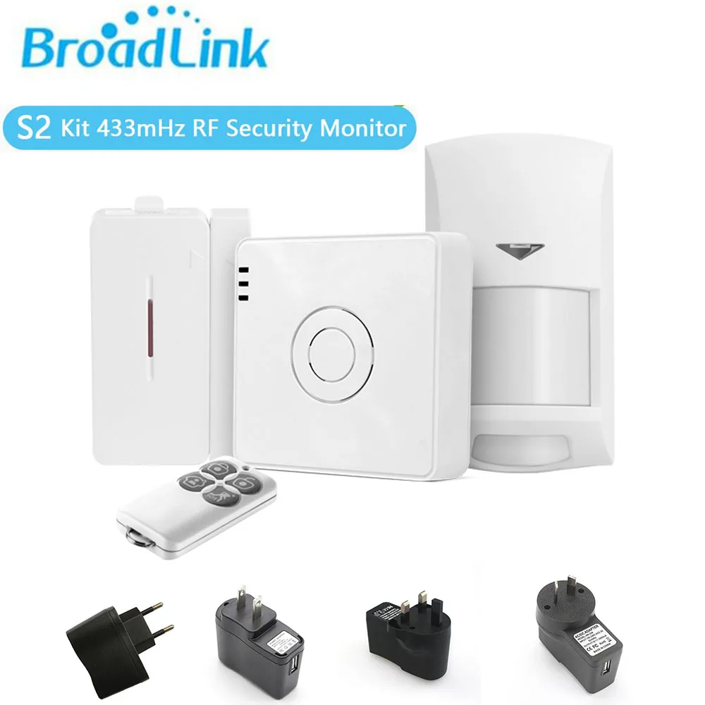 Broadlink умный дом S2 комплект S2 концентратор охранной сигнализации Детектор движения Датчик 433 МГц РЧ контроль RM Mini 3 WiFi+ IR+ 4G пульт дистанционного управления