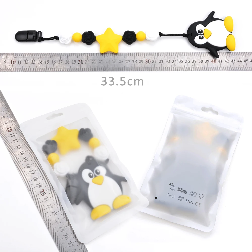 Силиконовый держатель для зубов в виде пингвина|pacifier holder|pacifier clipspacifier clip baby |