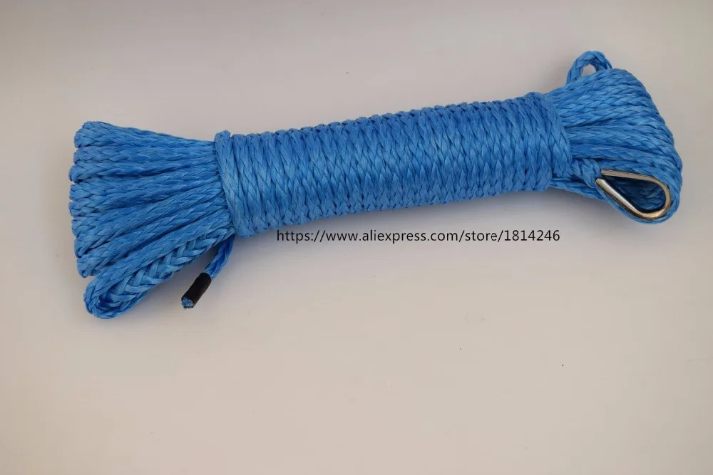 Синий 5 мм * 15 м синтетический трос для лебедки ATV реле лебедки|winch rope|synthetic ropewinch cable
