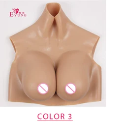 Color 3 EYUNG новые поддельные груди 75 Dcups с поддельными сиськами силиконовые груди пены транссексуал Косплей кроссдрессеринг мужчины к женщинам драгквин - Цвет: Color 3