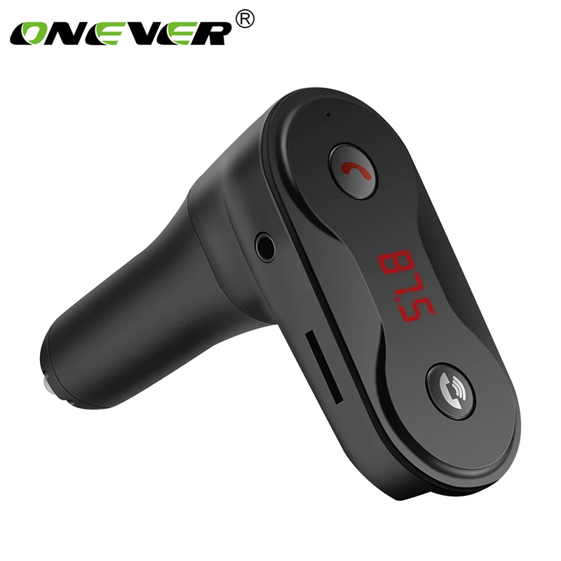 Onever 3,5 мм AUX автомобильный комплект громкой связи беспроводной Bluetooth fm-передатчик MP3-плеер автомобильный модулятор встроенный USB Автомобильное зарядное устройство Один клик